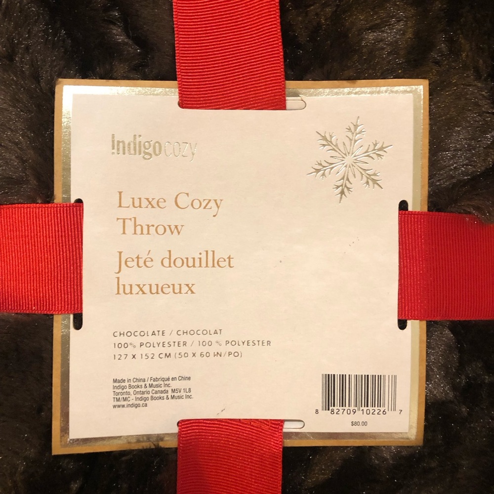 **SOLD***Indigo Luxe Cozy Throw/Blanket Brown NWT - Picture 2 of 5